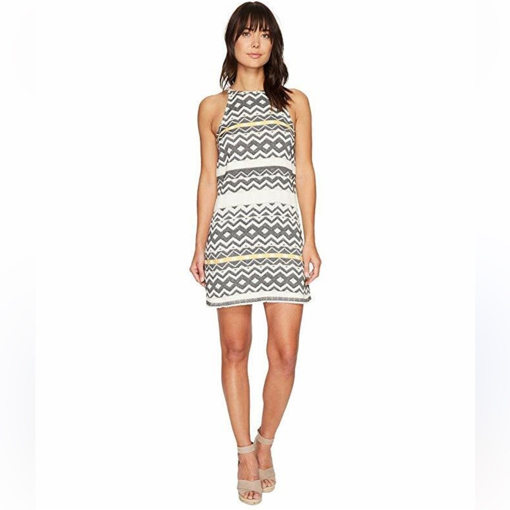 Jack by BB Dakota Women's Andress Jacquard Fringe Trim Mini Dress 🆕